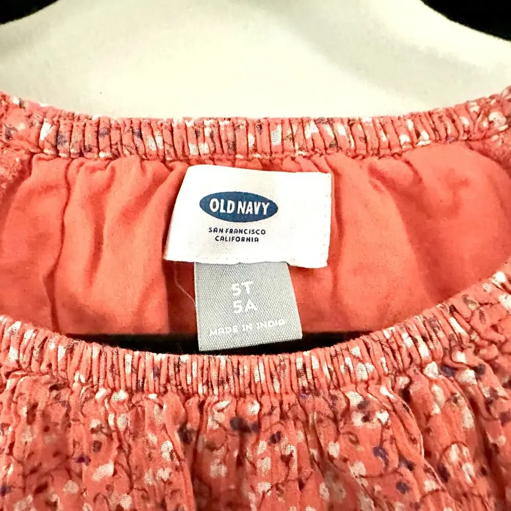 Old Navy Girls Floral Peplum Top | Bell Sleeves | Size 5T